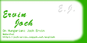 ervin joch business card